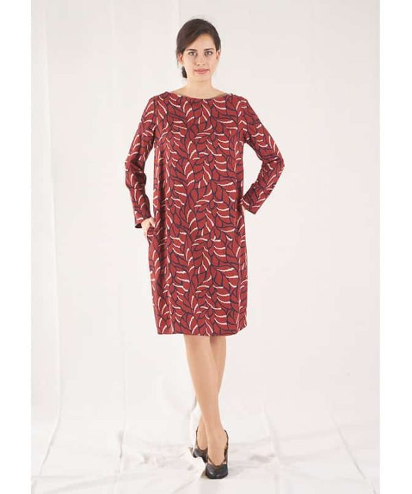 vestido estampado teja lae 1
