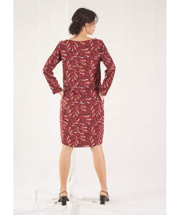 vestido estampado teja lae 2