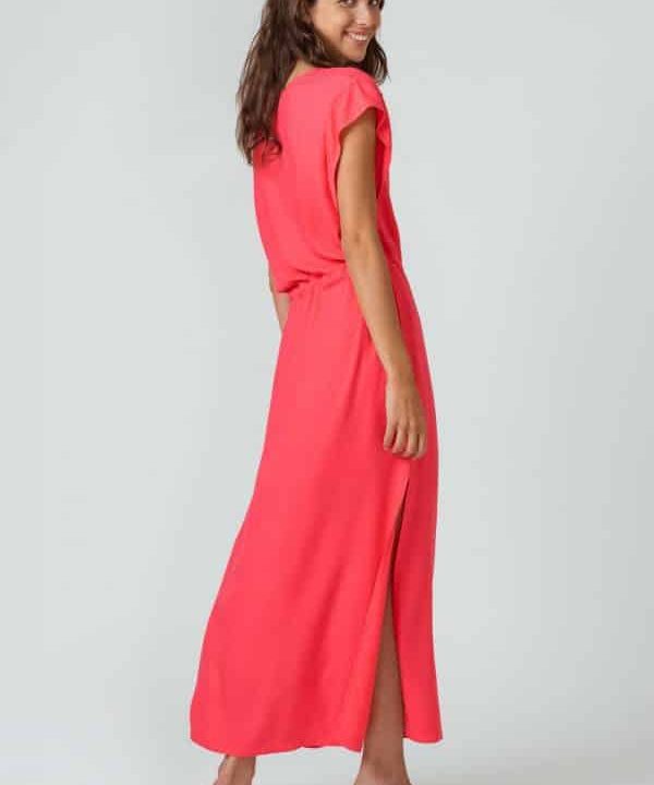 vestido largo boda ecovero estebeni skfk rosa fuerte moda ecologica scaled e1656851664675