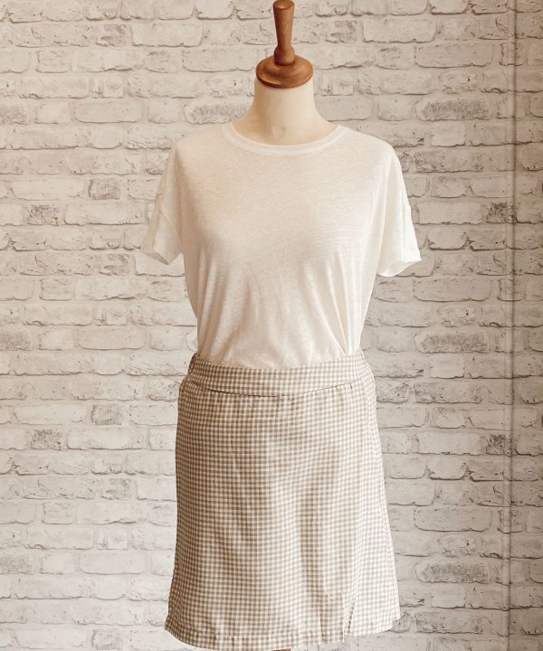 Falda pantalon vichy beige 1 7002 1