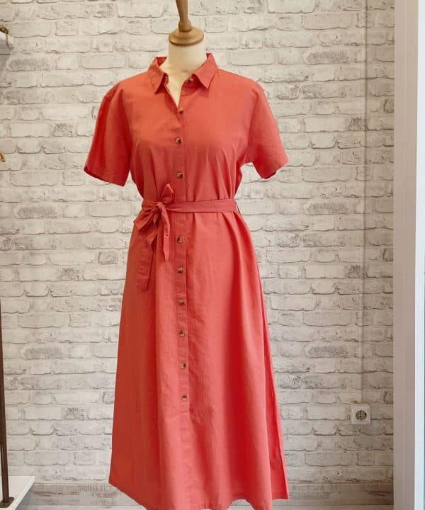Vestido camisero coral 7026 2 e1619987408562