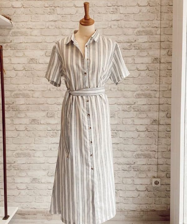 Vestido camisero rayas blanco 7027 1 e1619987872170