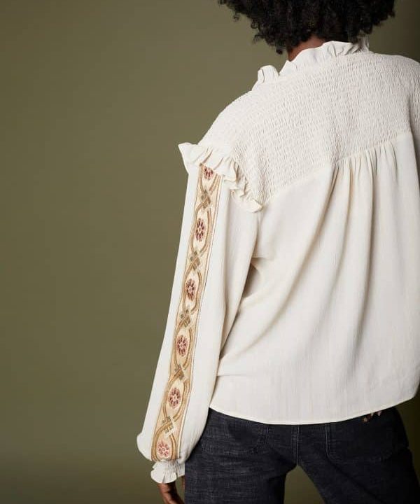 blusa camisa manga volante meisie