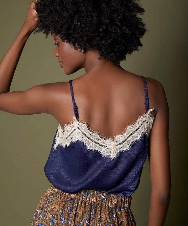top meisie satinado azul