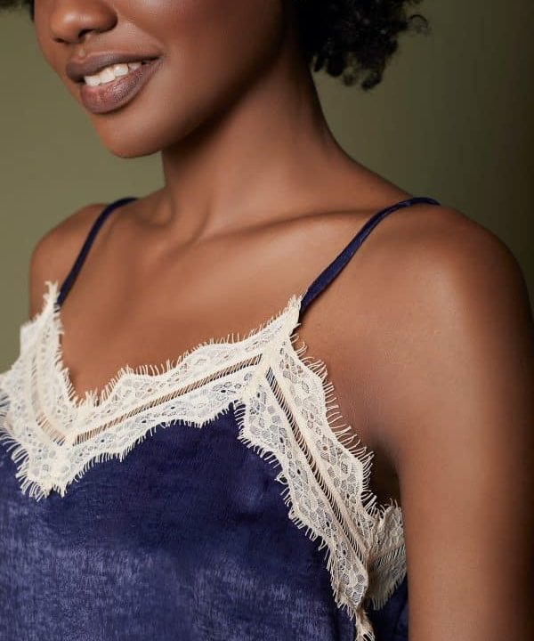 top meisie satinado azul