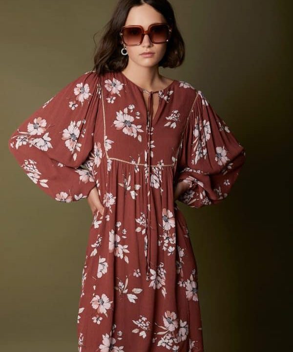 vestido midi floral