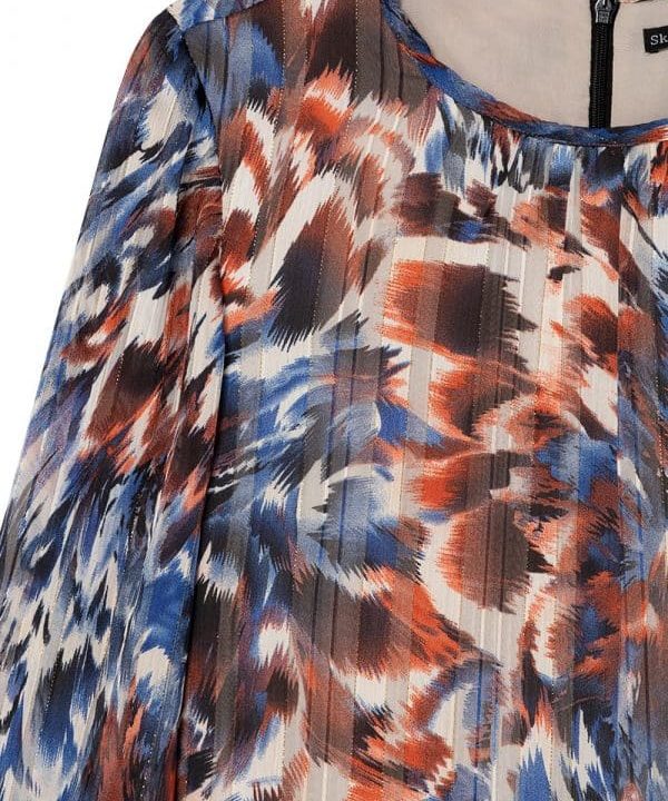 vestido midi skatie estampado combinado