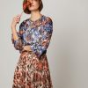 vestido midi skatie estampado combinado