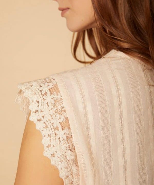Blusa Meisie encaje rosa