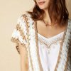 Chaleco punto calado meisie blanco y beige