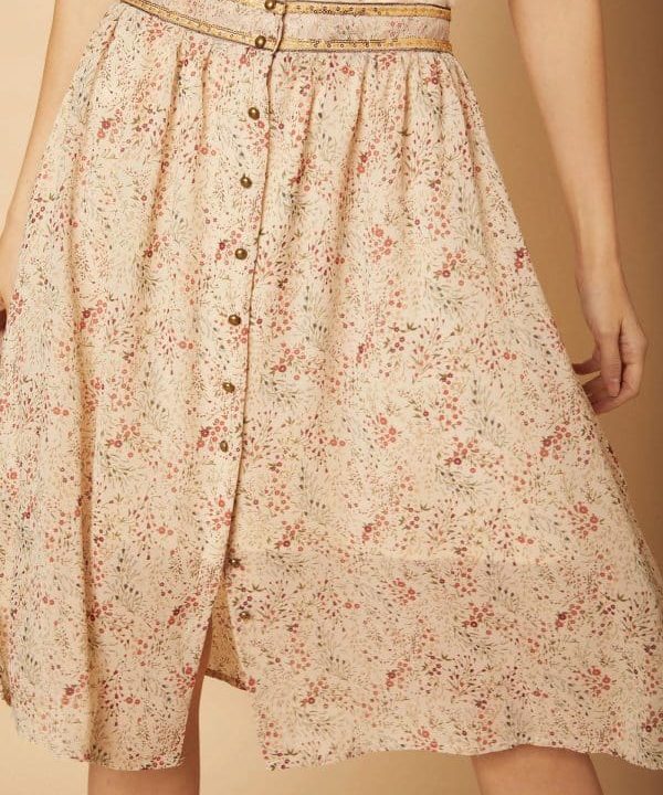 Falda midi floral Meisie
