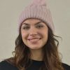 Gorro con borla DONATZELLI rosa palo