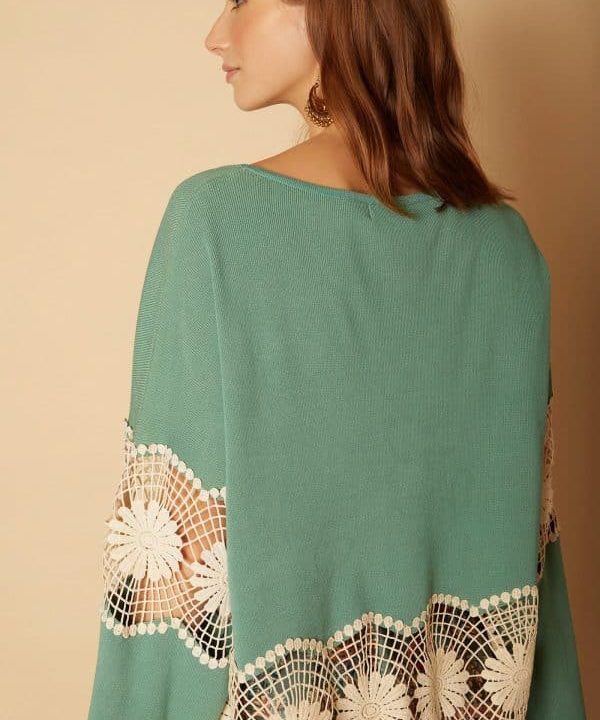 Jersey verde esmeralda crochet meisie