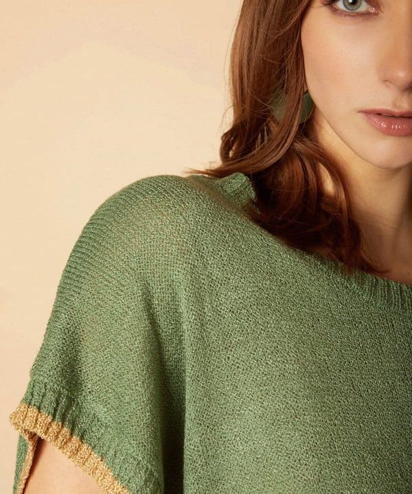 Jersey punto manga corta meisie verde