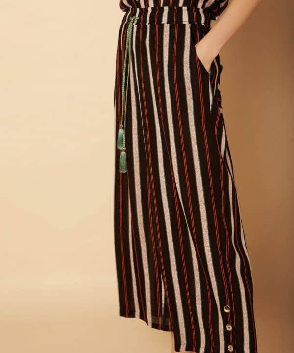 Pantalon tobillero viscosa Meisie raya etnica