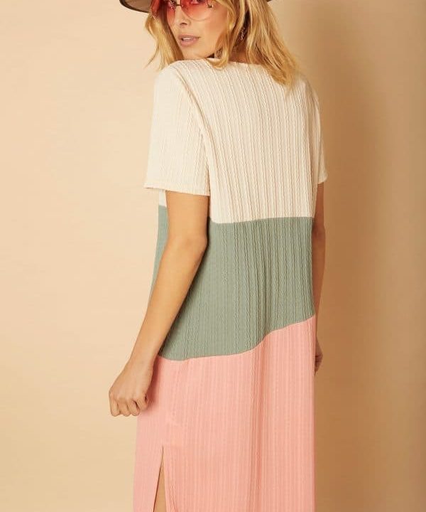 vestido punto midi meisie tricolor