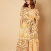 Vestido midi Meisie floral patchwork