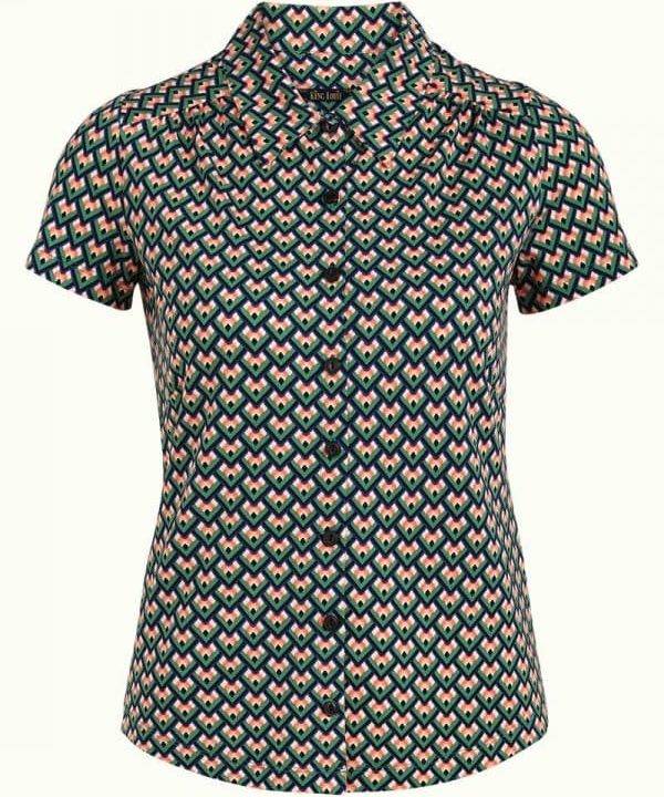 Blusa manga corta Naranja King Louie Espana 06914 5 e1645402556274