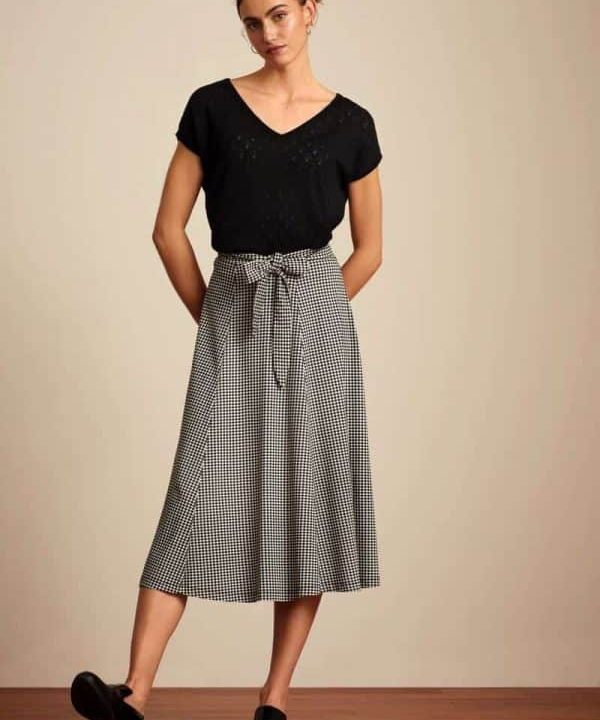Falda Judy vichy negro Croisette King Louie Espana 06891 e1645388302267
