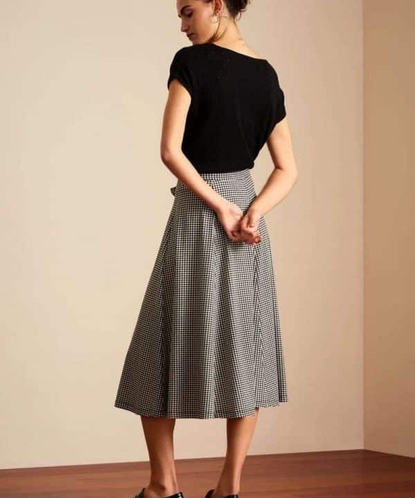 Falda Judy vichy negro Croisette King Louie Espana 06891 3 e1645388323168