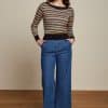 Pantalon tejano denim lisa culotte chambray king louie azul 4472 08112458 2