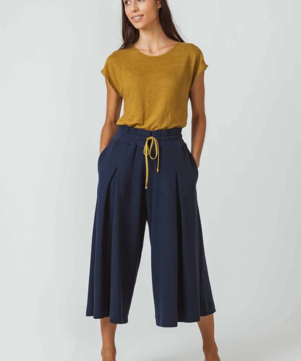trouser pantalon azul marino organic cotton laiene skfk wtr00369 b9 ofb scaled
