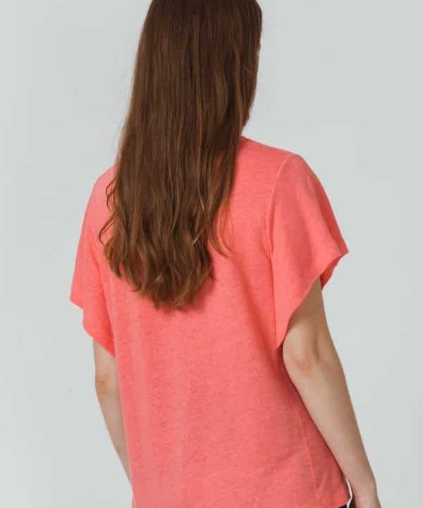 camiseta lino rosa leza skfk wts00829 moda etica sostenible 1 scaled e1656841800324