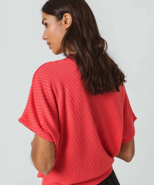 sweater jersey algodon organico garazi skfk rosa fusia moda etica sostenible scaled