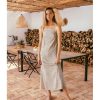 vestido largo tirantes lut flores verde caqui mus bombon