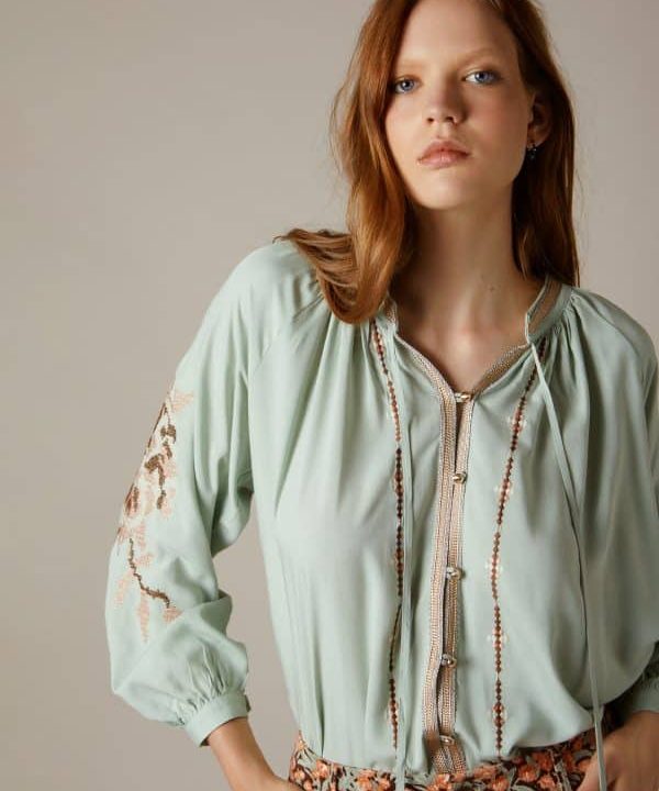 Blusa Meisie bordado punto cruz M04B63HAZ02 e1662845081134