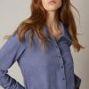 Blusa malva Meisie cuello blonda M21B42IND01 e1662843603604