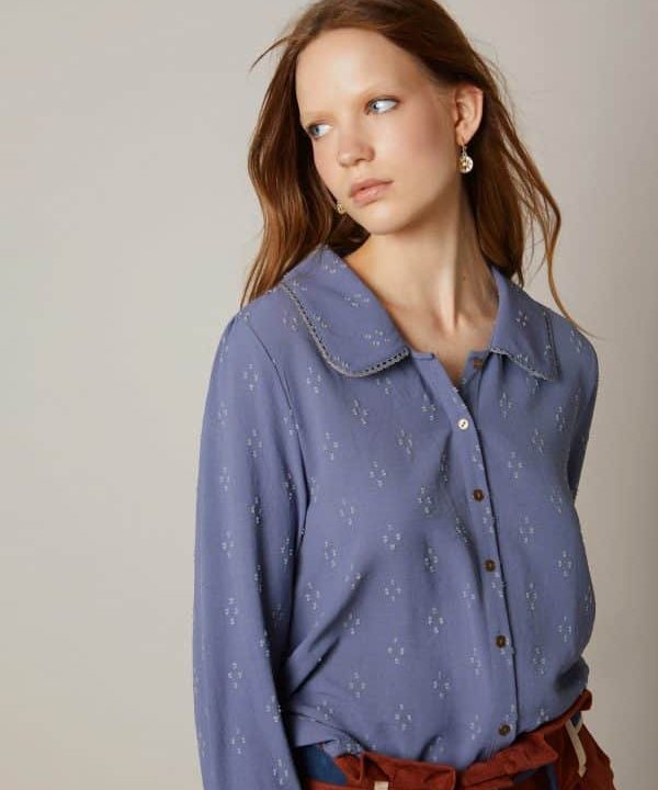Blusa malva meisie cuello blonda M21B42IND03 e1662843619886