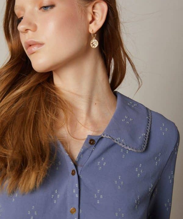 Blusa malva meisie cuello blonda M21B42IND05 e1662843669826