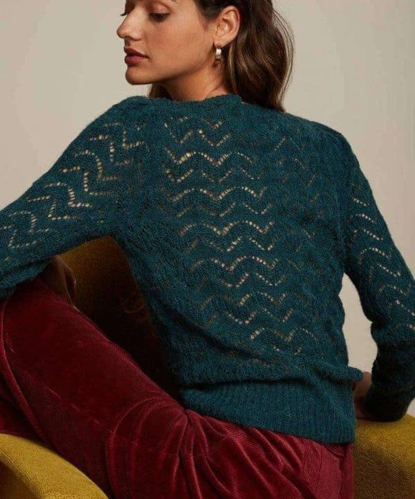 Cardigan King louie Yoke Tosca verde 07345 4 e1664135358972