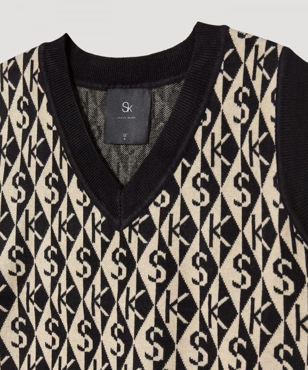 Chaleco monogram bicolor Skatie S57 K05AU22 BLACK 3 e1663785413396