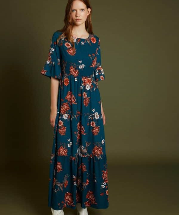 Vestido largo Meisie estampado floral M74SV2OP01 e1662833469944