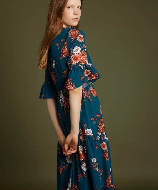 Vestido largo meisie estampado floral M74SV2OP04 e1662833506366