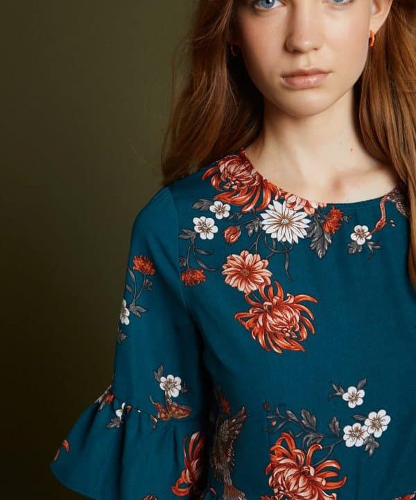 Vestido largo meisie estampado floral M74SV2OP05 e1662833522778