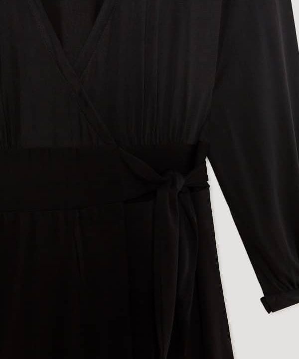 Vestido midi negro cruzado Skatie S02 V13AU22 BLACK 3 e1663526990604