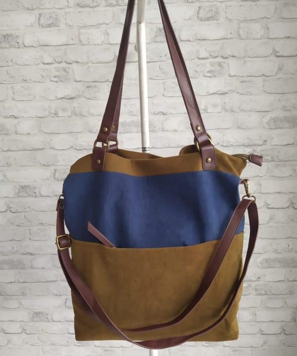 Bolso micro pana singular barcelona verde azul delante e1666113436613