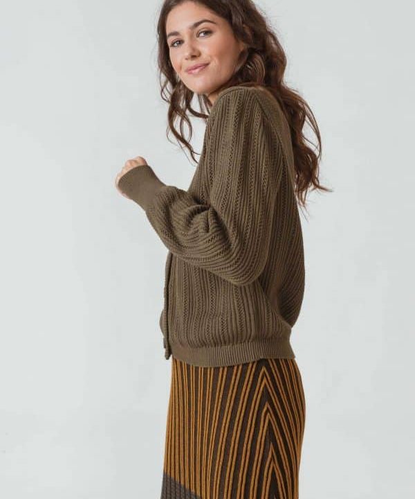 Cardigan punto algodon organico garine skfk verde caqui wsw00550 g7 f2b scaled e1665597733713