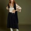 Chaleco largo punto Meisie negro M45K04BLK02 e1665038700512