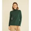 camiseta basieco cuello alto mus bombon verde botella aw22
