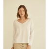camiseta basieco pico mus bombon algodon organico blanco aw22