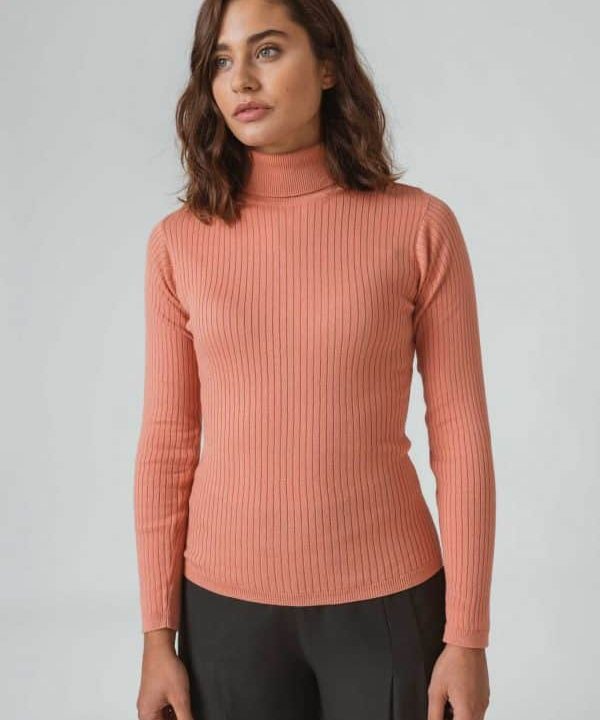 camiseta cuello alto canale aldara skfk wts00873 p3 rosa coral scaled e1665860763553