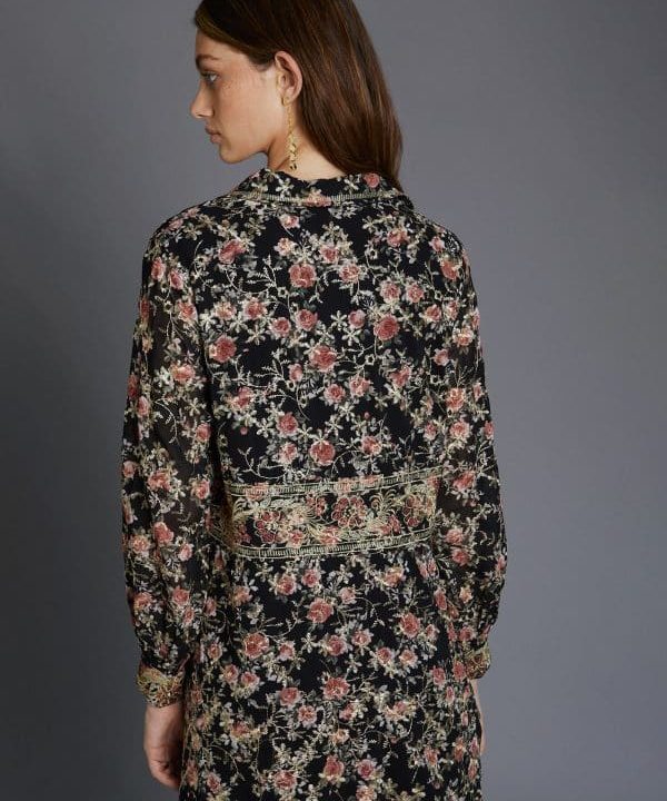 Vestido bordado Meisie M27V05BLK03 e1671902612774