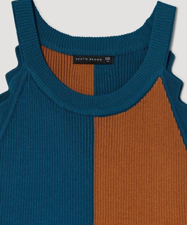 Top bicolor Skatie azul marron S56 K13SS23 LAPIS 3 e1679417119384