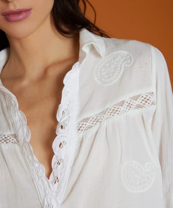 Blusa meisie algodon blondas blanca manga larga M04B81 W 4adl e1678042943184