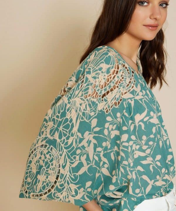 Blusa meisie estampada viscosa bordado troquelado M49B28 WRY 3 e1678317727986