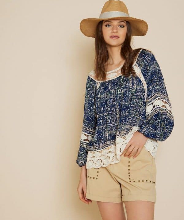 Blusa meisie viscosa estampada azul M04B75 FRM 6adl e1678042046353